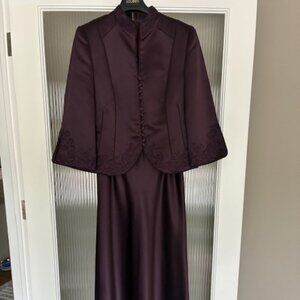 Plum evening suit